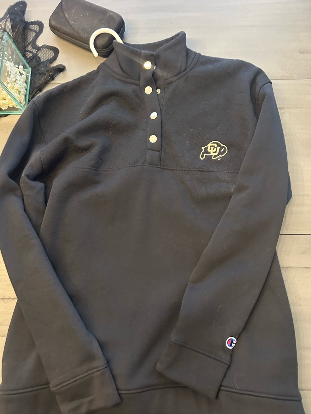 Champion Black Colorado Buffaloes Snap-Up Pullover